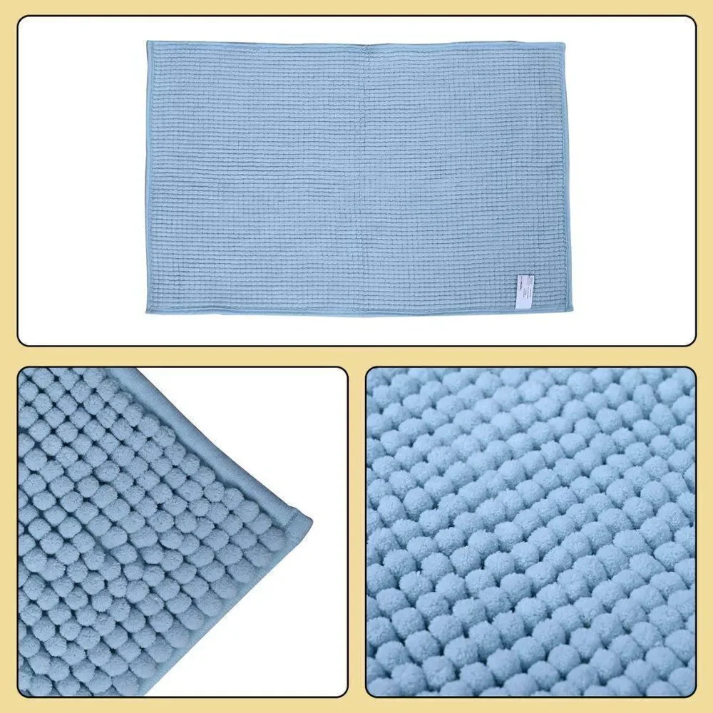 Chenille Bathmat (100% Microfiber) Blue